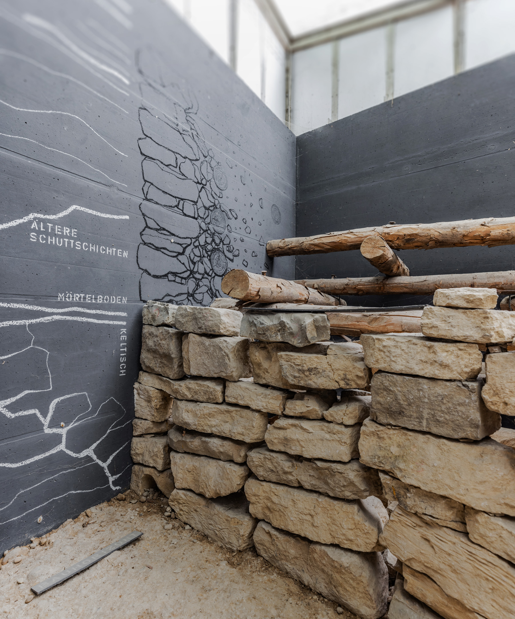 View of the exhibition design featuring Celtic finds.