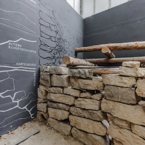 View of the exhibition design featuring Celtic finds.