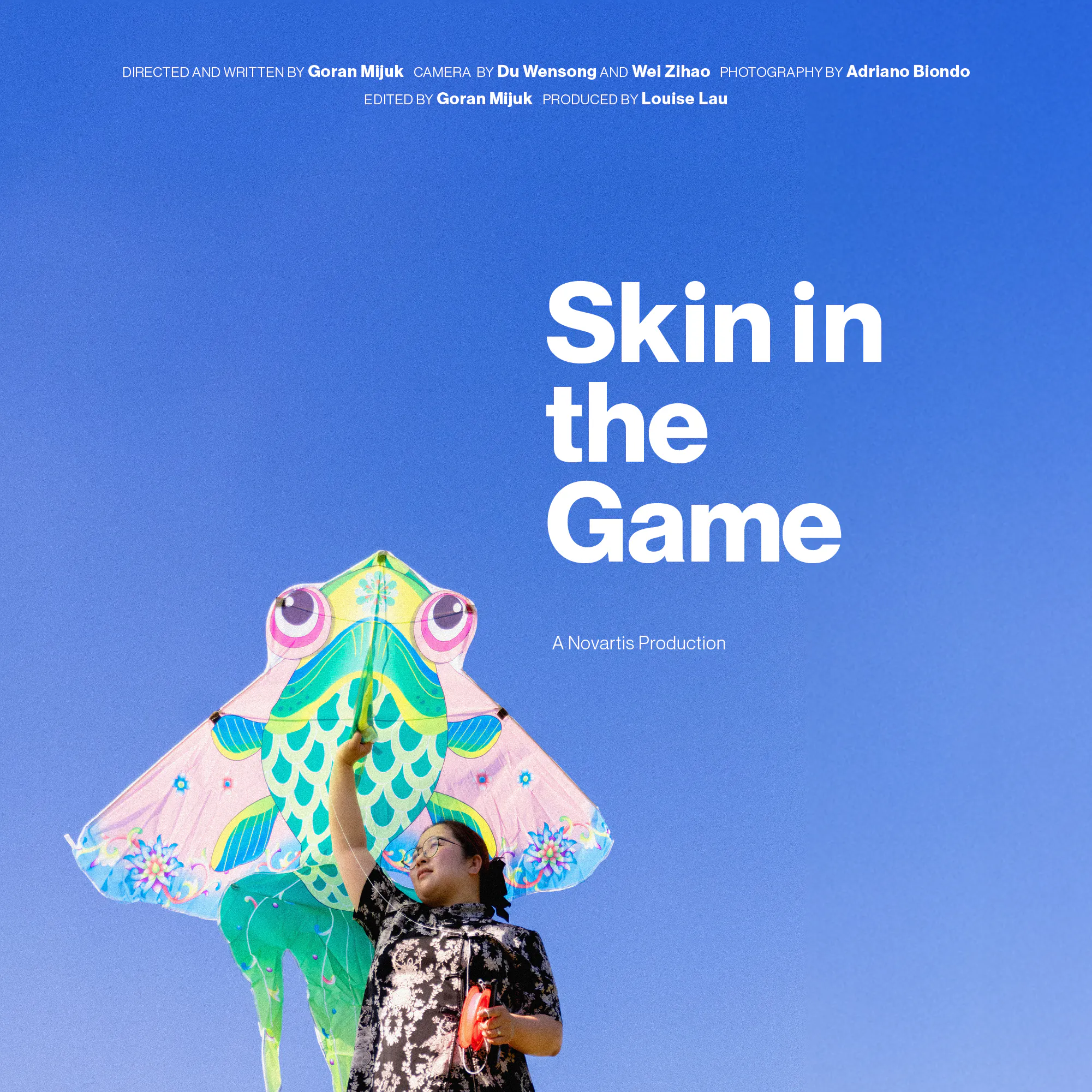 Skin in the Game, Poster. Woman with flying kite.