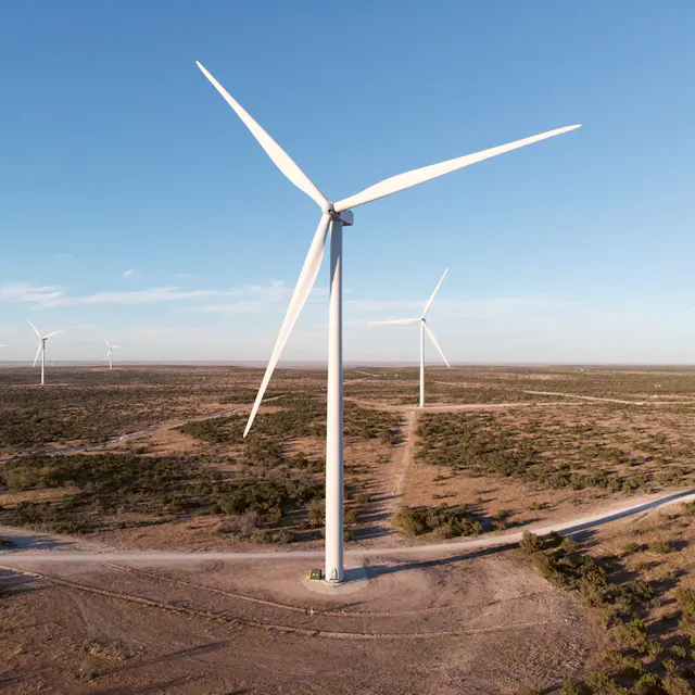 Der Onshore-Windpark Santa Rita East mit einer Leistung von 302 Megawatt besteht aus 120 Windrädern.