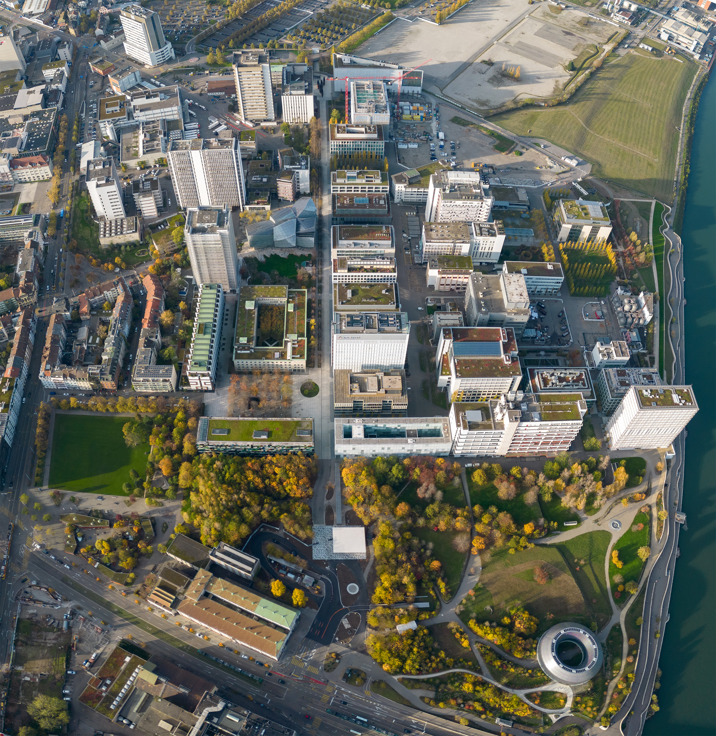Der Campus in Basel von oben.