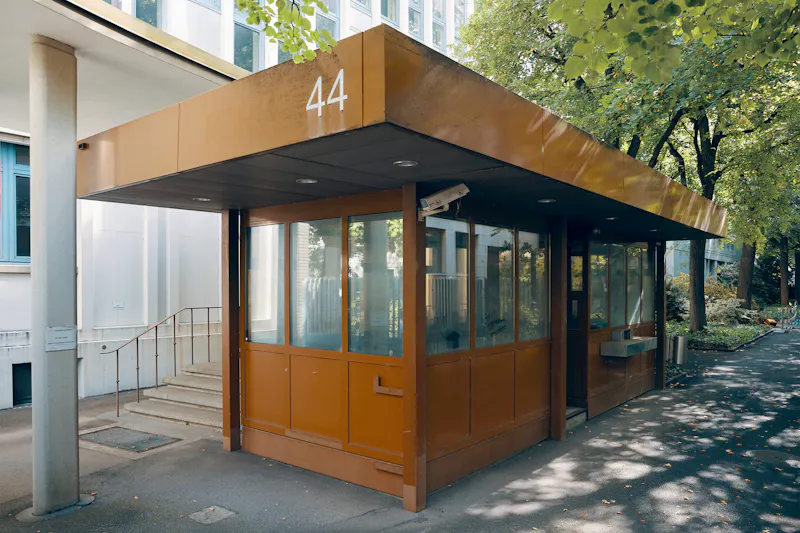 Old gate at the Institute of Molecular and Clinical Ophthalmology Basel (IOB).