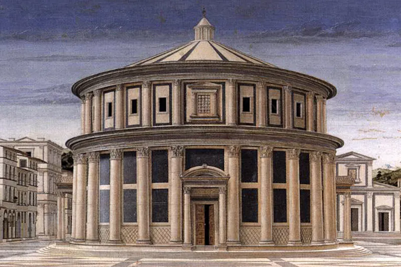 Historic drawing of roman building