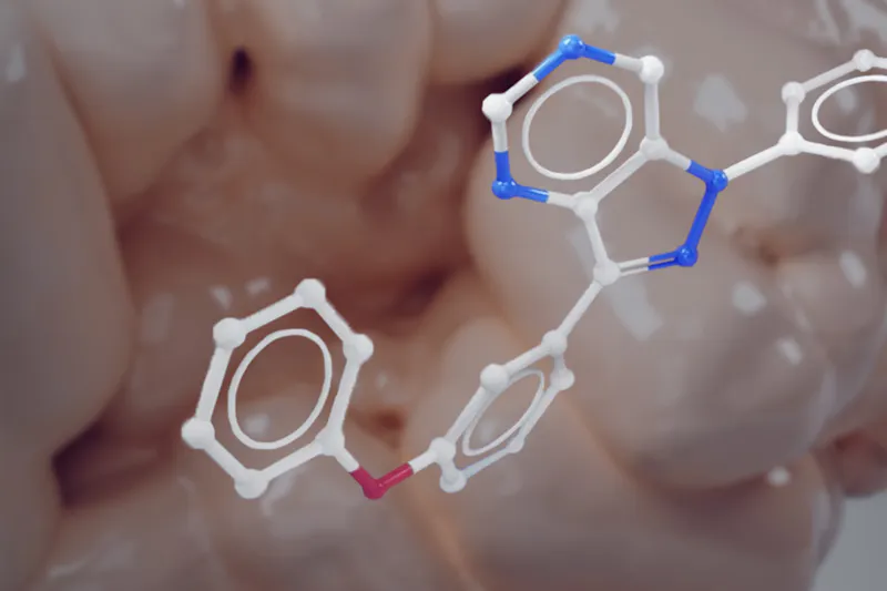 Illustration: molecule and protein
