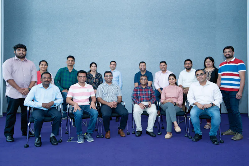 Extended Clinical Trial Team Hyderabad (from left to right, standing): Sai Dutt Veeramachaneni,  Anitha Anreddy,  Gopal Soni, Sree Chandana Mundluru, Rakesh Kumar, Vipul Halbe, Partha Banerjee, Jawed Iqbal, Parul Singh,  Prasanna Kumar Nidamarthy. Seated: Venugopal Peta, Uday Kiran Veldandi, Piyush Mahajan,  Parijat Nandy, Archana Singh, Samopriyo Maitra.