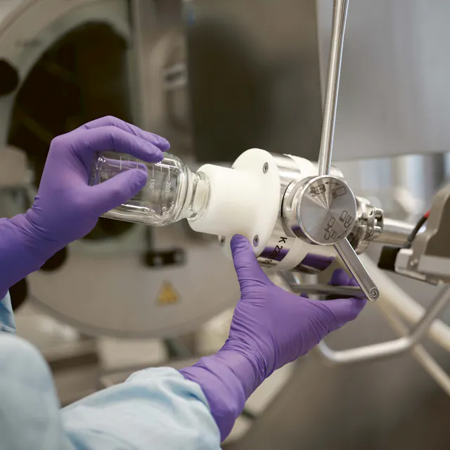 Sampling port for in-process control sampling during film coating.