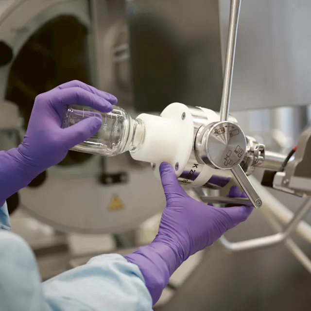 Sampling port for in-process control sampling during film coating.