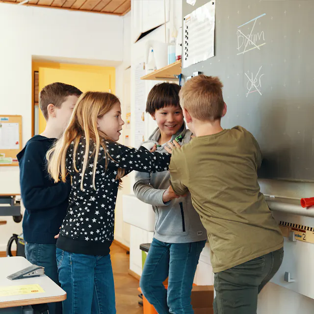 Playful bullying with a clear goal: to prevent conflict.