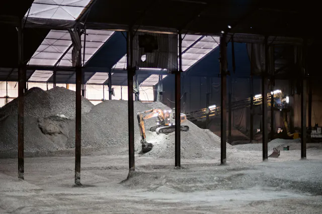 Excavated material with varying levels of contamination.