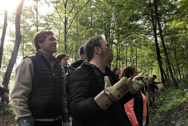 Bertrand Bodson with his team during the company’s Community Partnership Day.