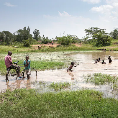 Kids Swimming Swamp Kenya - Drug development efforts of Novartis in malaria