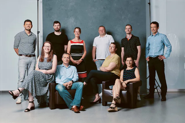 The T-Charge team (from left to right): Jens Zeller, Annkatrin Pansa, Bjoern Giner, Alessandro Linciano, Sina Berndl, Markus Ebner, Imke Dreesen, Yasemin Kaynar, Lukas Stark, Nicolas Frisch.