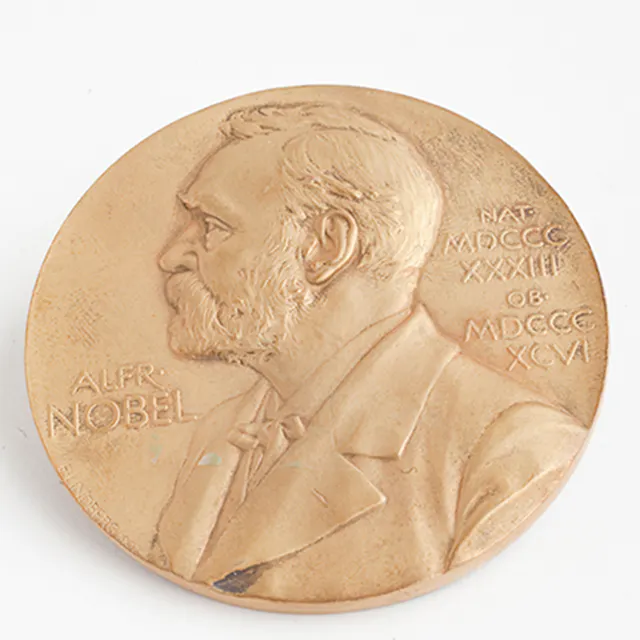 Nobel Prize medal which Geigy researcher Paul Hermann Mueller was awarded in 1948 for the development of DDT.