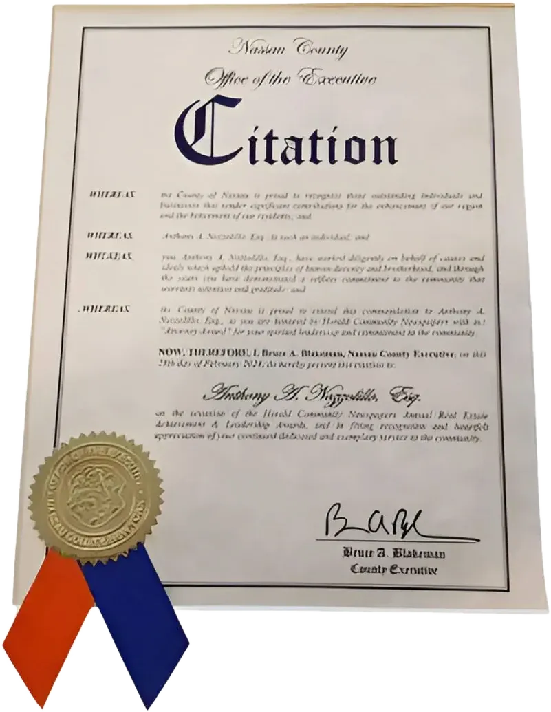 Anthony A. Nozzolillo — Citation Award — Nassau County Executive