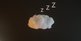 A bit of fluff in the shape of a brain on a dark background with Zs above, symbolizing sleep.