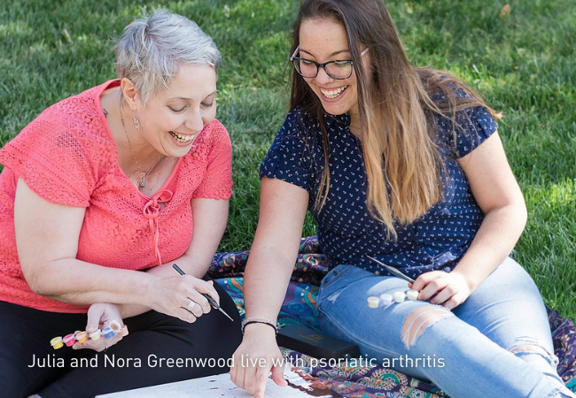 Julie and Nora Greenwood live with psoriatic arthritis.