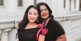 Dedra Pennington has psoriasis and psa and poses with her daughter Tiara, who advocates for those with psoriatic disease.