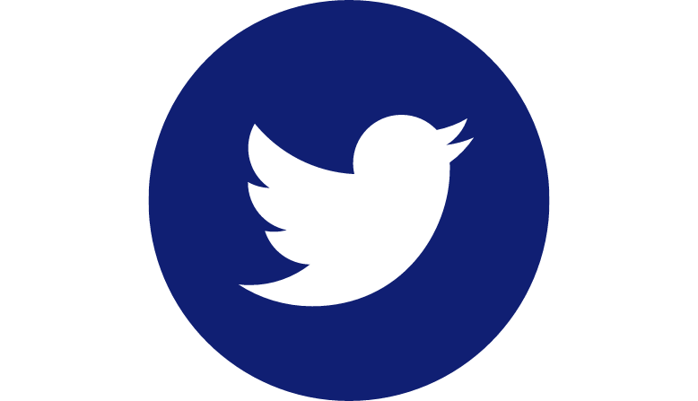 Twitter icon on blue background