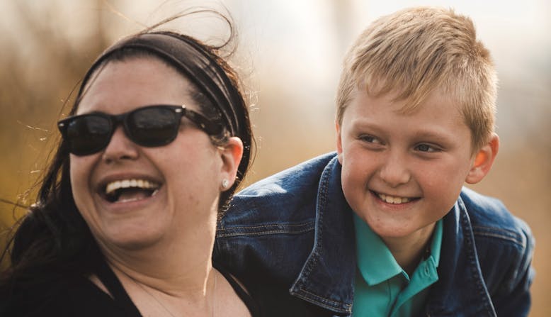 Zack Harrison and his mom Eddee enjoy the outdoors.