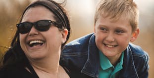 Zack Harrison and his mom enjoying the outdoors.