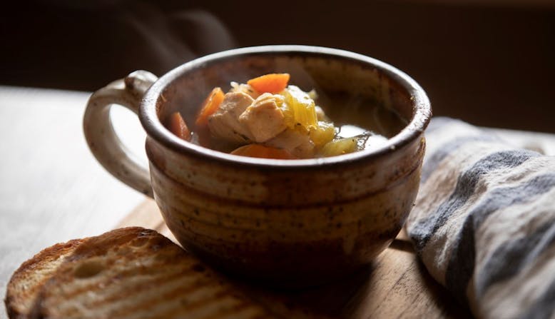 A bowl of soup