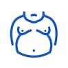 Icon graphic of an overweight person.