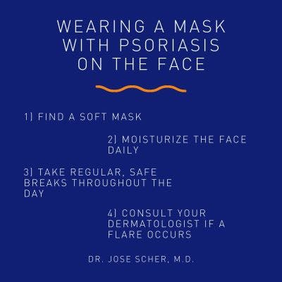 4 tips for wearing a mask with psoriasis on the face. 