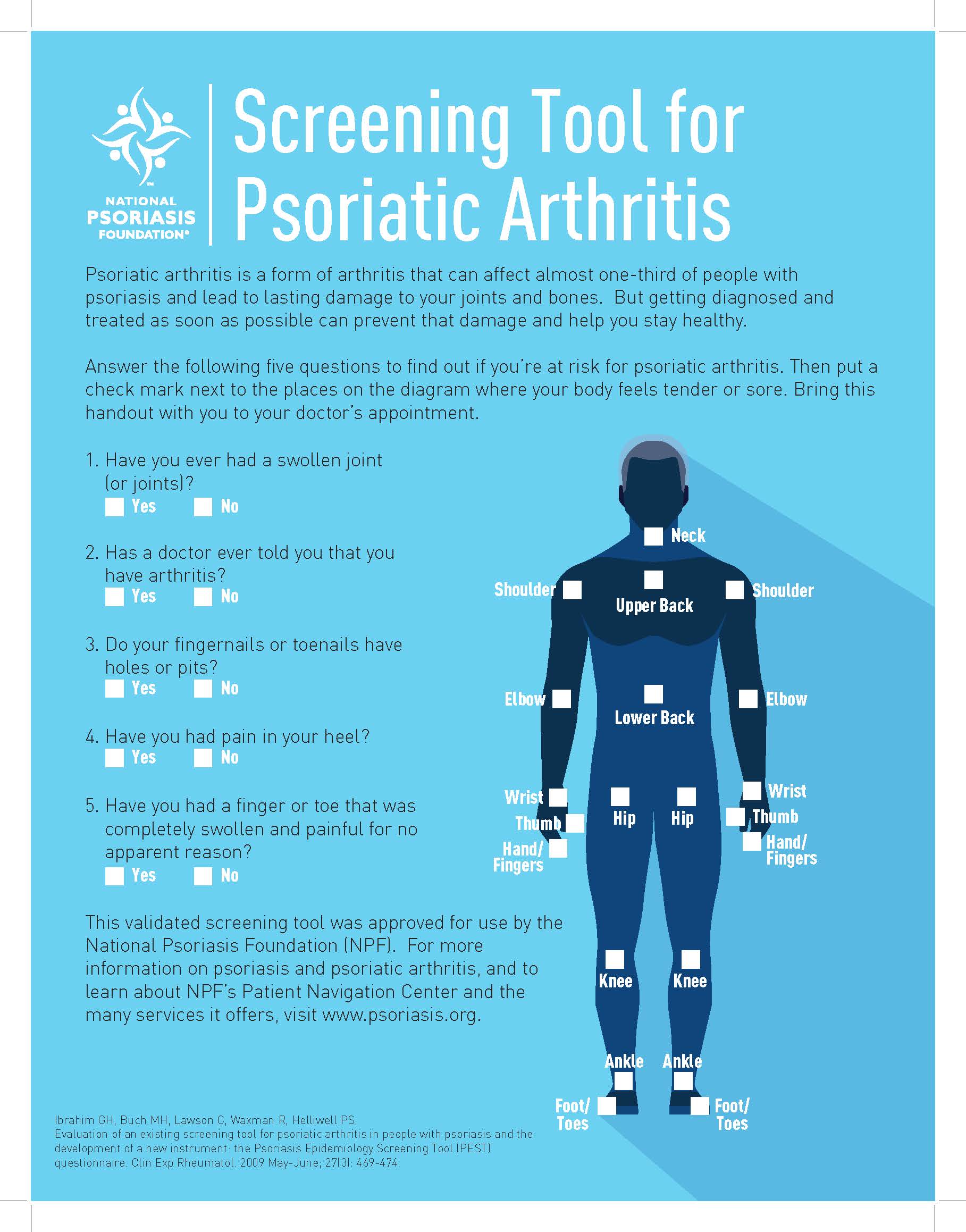 Psoriatic Arthritis screener. 