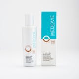 A bottle next to a box of Medovie 3HX All-Natural Scalp Shampoo For Scalp Prone To Psoriasis (150ml).