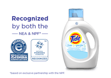 A bottle of Tide Free and Gentle Liquid Laundry Detergent