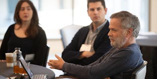 Rick Seiden addresses the crowd at a 2019 NPF Cure Symposium breakout session.