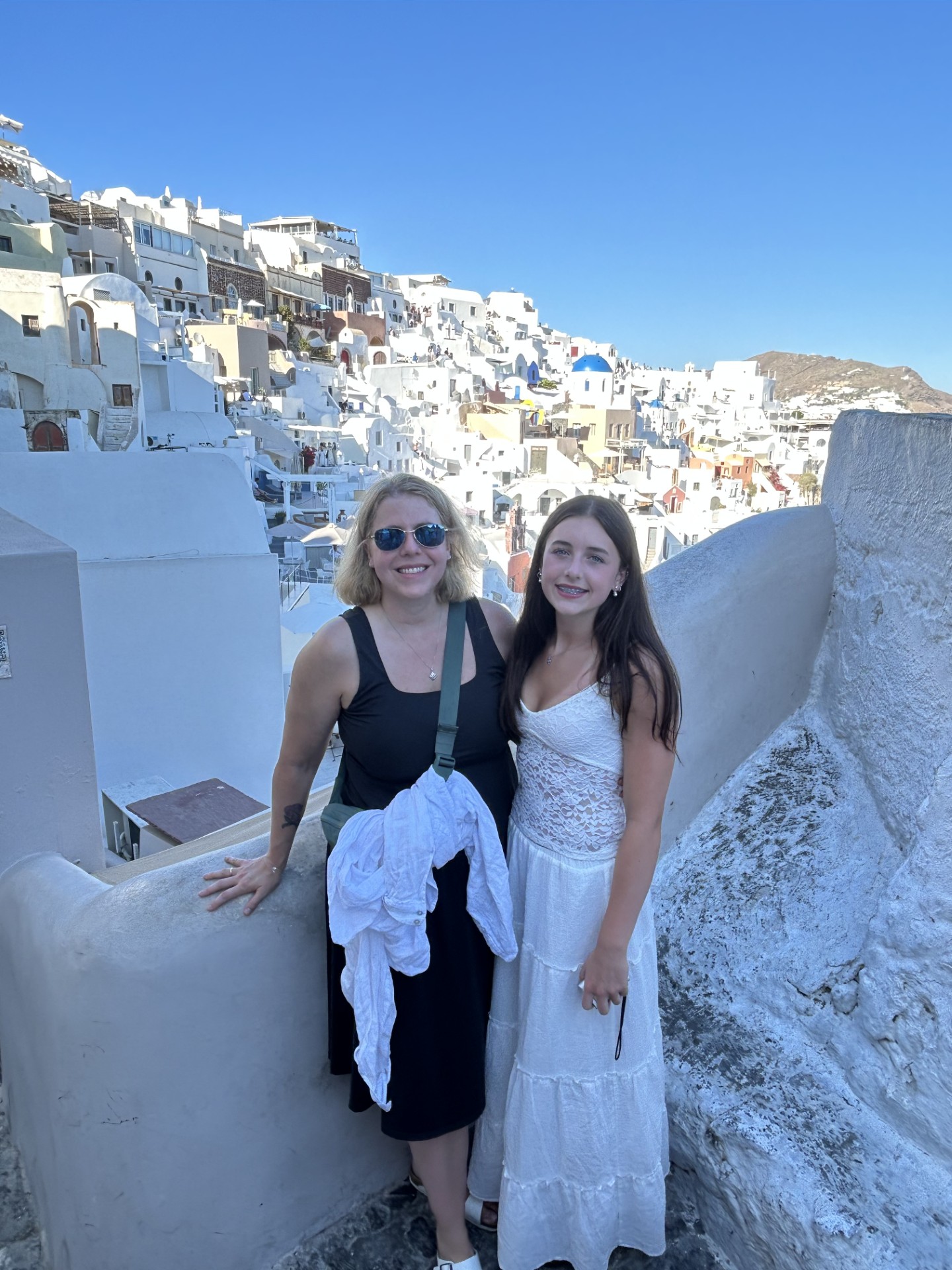 Jenn Bomberger and her daughter in Greece.