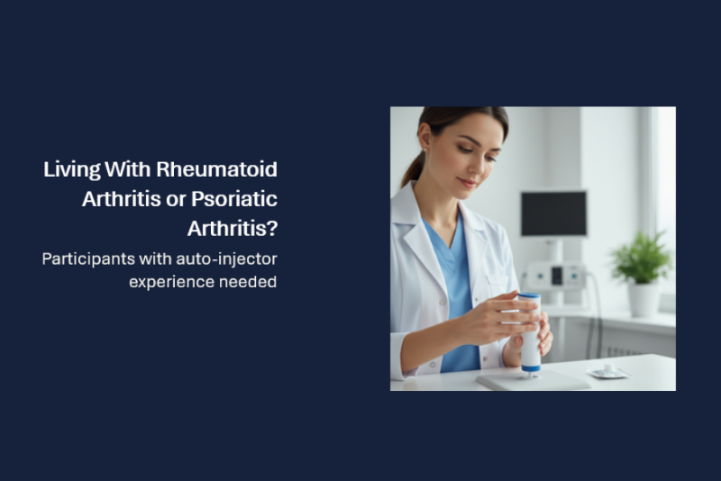 Living with rheumatoid arthritis or psoriatic arthritis? Participants with auto-injector experience needed