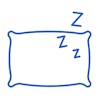 Icon of a pillow with Zs on it