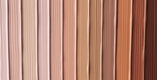 Paint palette in skin tone colors.