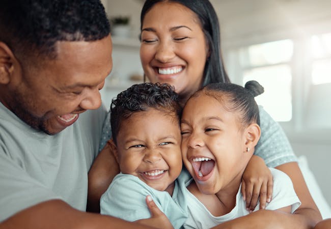 A family embraces