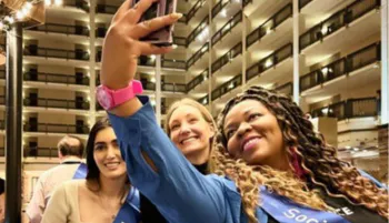 Three women pose for a selfie at the NPF IMPACT Summit.