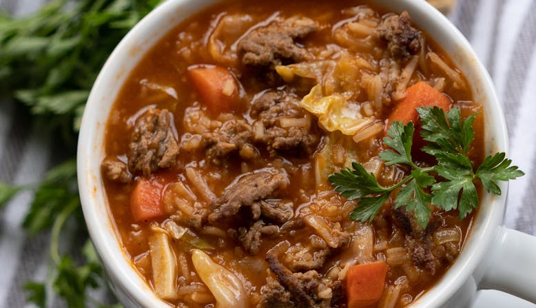 Cabbage roll soup from the NPF Healthy Eating Guide