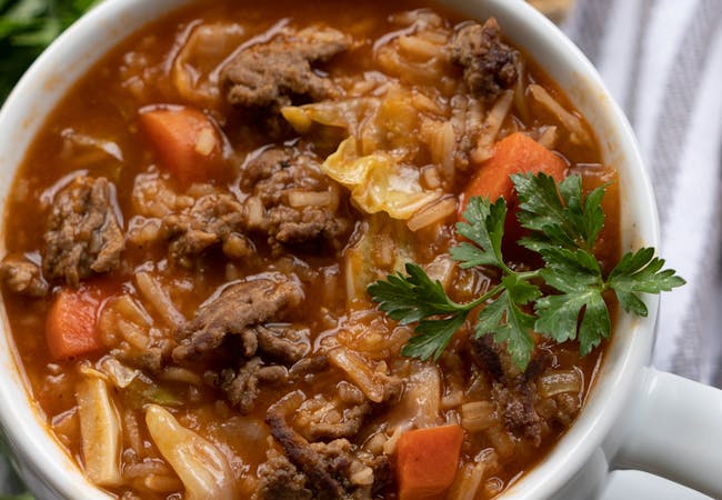Cabbage roll soup from the NPF Healthy Eating Guide