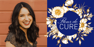 Fleur de Cure logo and a headshot of Alex Sommerville
