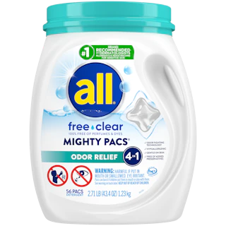 all® free clear Mighty Pacs® Odor Relief