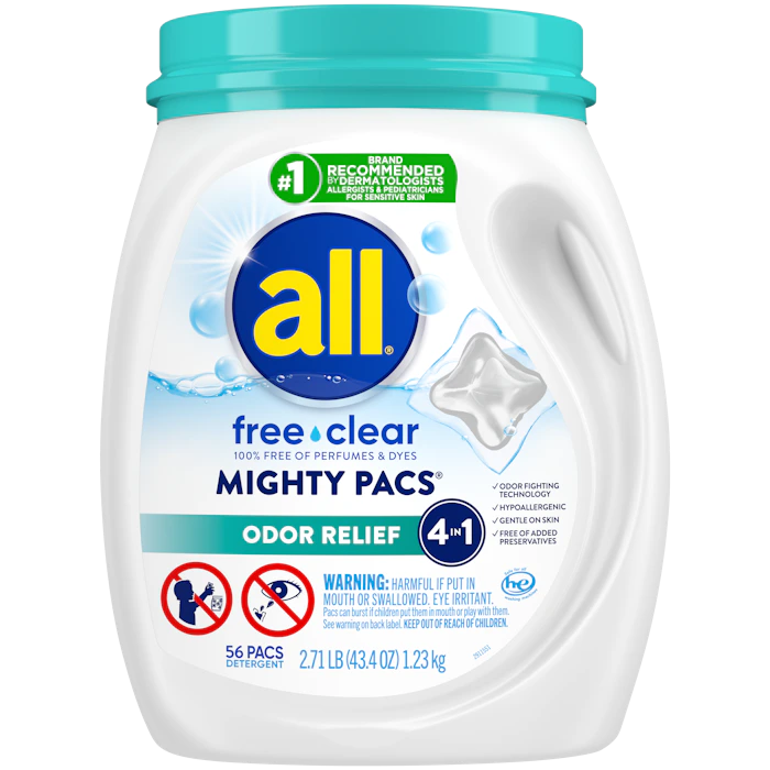 all® free clear Mighty Pacs® Odor Relief