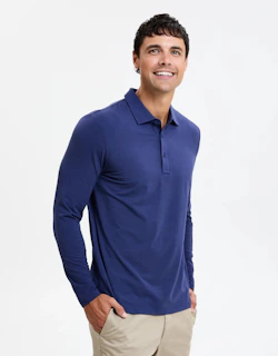Solbari Long Sleeve Polo Shirt UPF 50+