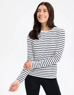 Solbari Stripe Long Sleeve T-Shirt UPF 50+