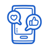 Social media concept: mobile phone, like, heart