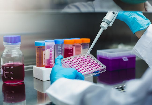 A scientific assay conducted in a research lab.