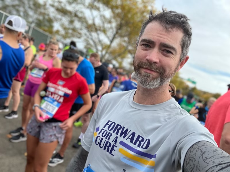 Jesse Lichtenstein, after running a marathon to raise money for NPF.