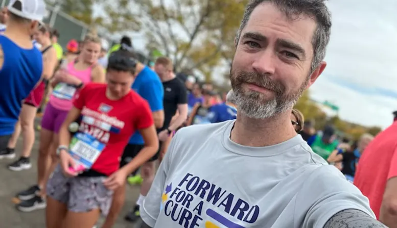 Jesse Lichtenstein, after running a marathon to raise money for NPF.