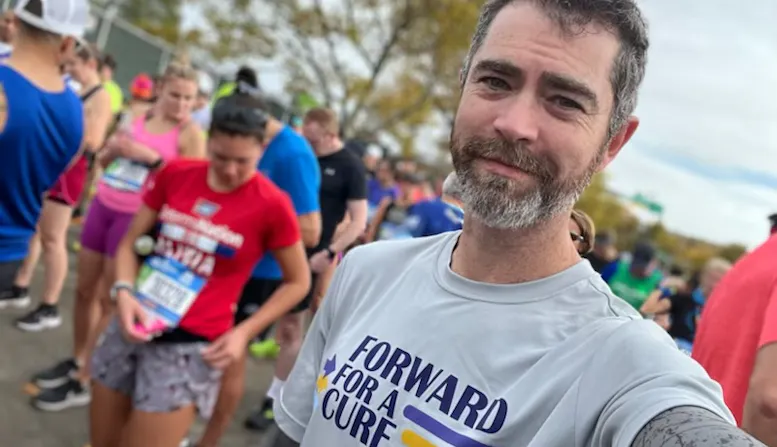 Jesse Lichtenstein, after running a marathon to raise money for NPF.