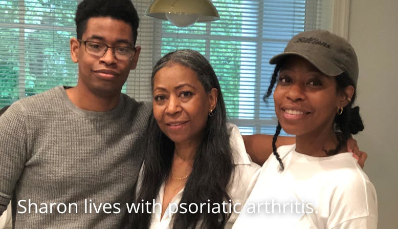 Sharon lives with psoriatic arthritis.
